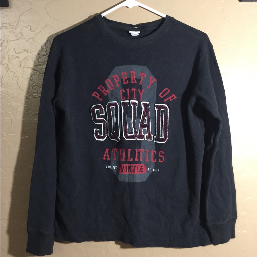 Boys long sleeve waffle shirt